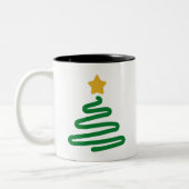 おもしろいクリスマスツリー ツートーンマグカップ (左)