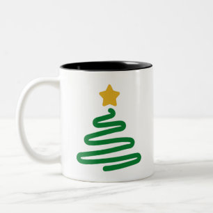 おもしろいクリスマスツリー ツートーンマグカップ