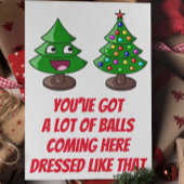 おもしろいクリスマスツリー – ボールの多い シーズンカード