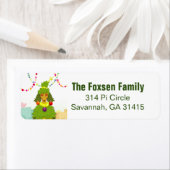 おもしろいクリスマスツリー ラベル (インサイチュ)