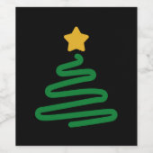 おもしろいクリスマスツリー ワインラベル (シングルラベル)