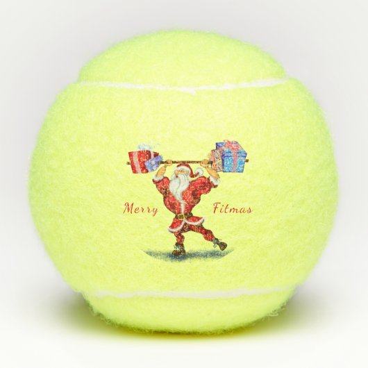 おもしろいクリスマステニスボールフィットネスサンタ テニスボール (正面)
