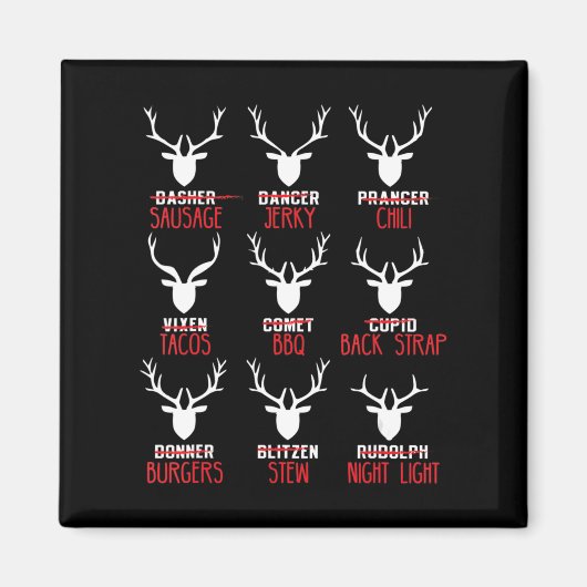 おもしろいクリスマスディアハンターズオールサンタのトナカイ マグネット (正面)