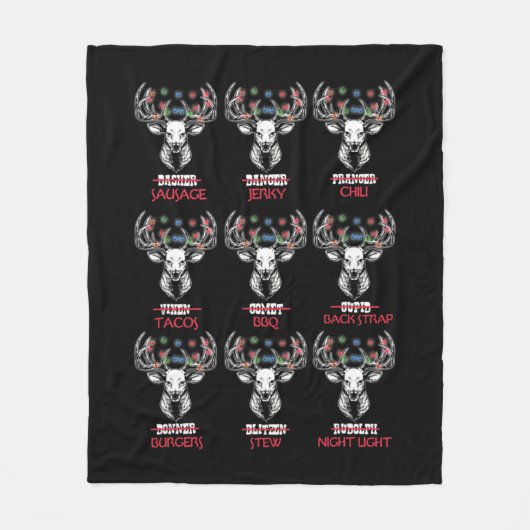 おもしろいクリスマスディアボウ狩りサンタメンウィメンフン フリースブランケット (正面)