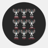 おもしろいクリスマスディアボウ狩りサンタメンウィメンフン ラウンドシール (正面)