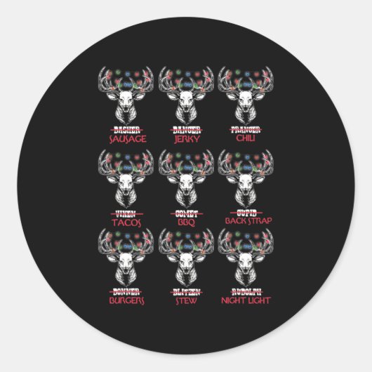 おもしろいクリスマスディアボウ狩りサンタメンウィメンフン ラウンドシール (正面)