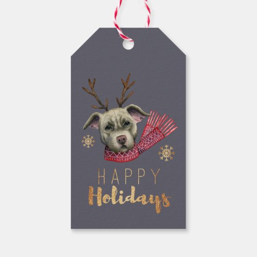 おもしろいクリスマストナディアピットブルドッグ |クリスマス ギフトタグ (裏面)