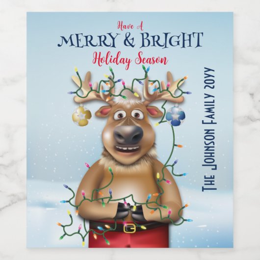 おもしろいクリスマストナディアホリデーパーティー ワインラベル (シングルラベル)