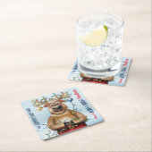 おもしろいクリスマストナディアホリデー応援 スクエアペーパーコースター (インサイチュ)