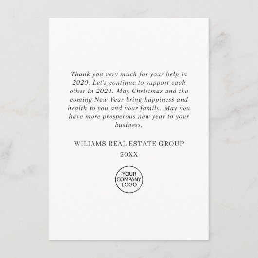 おもしろいクリスマストナディア企業のホリデイ サンキューカード (裏面)