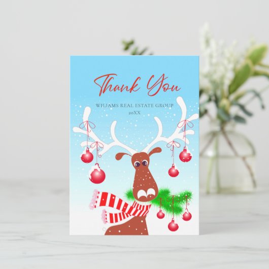 おもしろいクリスマストナディア企業のホリデイ サンキューカード (スタンド正面)