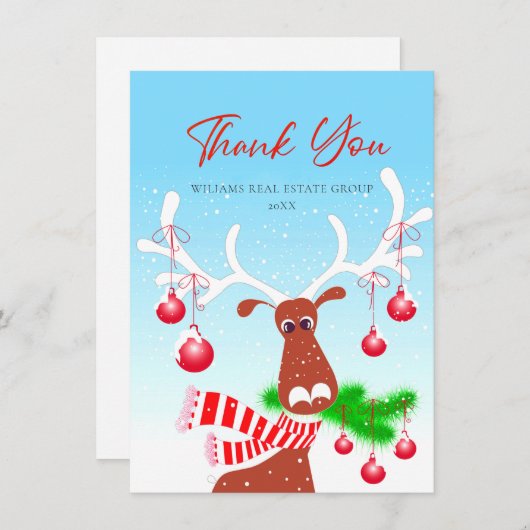 おもしろいクリスマストナディア企業のホリデイ サンキューカード (正面/裏面)