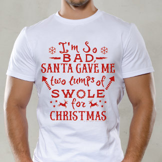おもしろいクリスマストレーニング重量挙げエクササイズジム Tシャツ