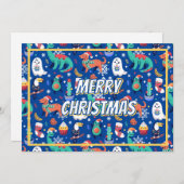 おもしろいクリスマスドッグアボカドサボテン シーズンカード (正面/裏面)