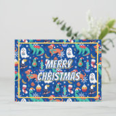 おもしろいクリスマスドッグアボカドサボテン シーズンカード (スタンド正面)