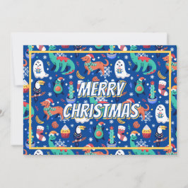おもしろいクリスマスドッグアボカドサボテン シーズンカード