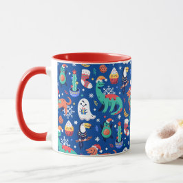 おもしろいクリスマスドッグアボカドサボテン マグカップ