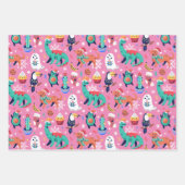 おもしろいクリスマスドッグアボカドサボテン ラッピングペーパーシート (正面2)