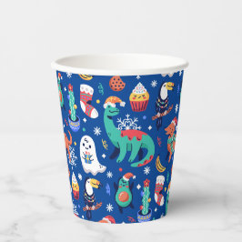 おもしろいクリスマスドッグアボカドサボテン 紙コップ