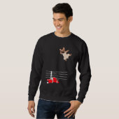 おもしろいクリスマスドッグクリスマスレスリングサンタギフト スウェットシャツ (正面フル)