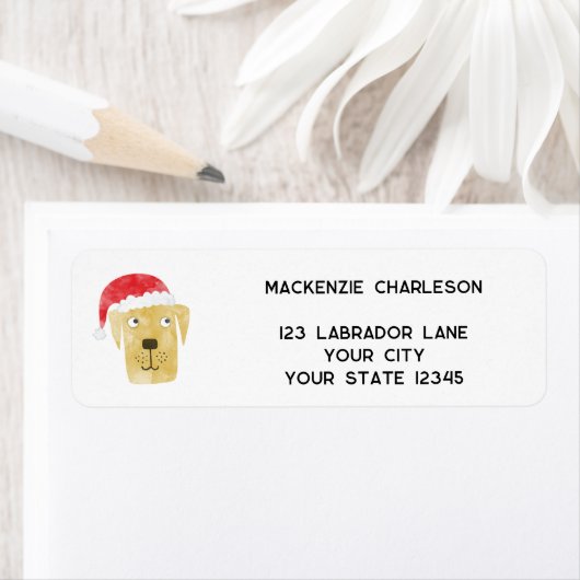 おもしろいクリスマスドッグパーソナライズされた差出人住所 ラベル (インサイチュ)