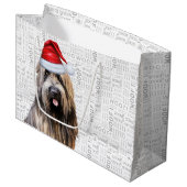 おもしろいクリスマスドッグブリードシェパードホリデー ラージペーパーバッグ (正面アングル)