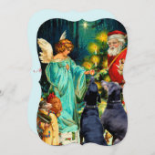 おもしろいクリスマスドッグヴィンテージカード シーズンカード (正面/裏面)