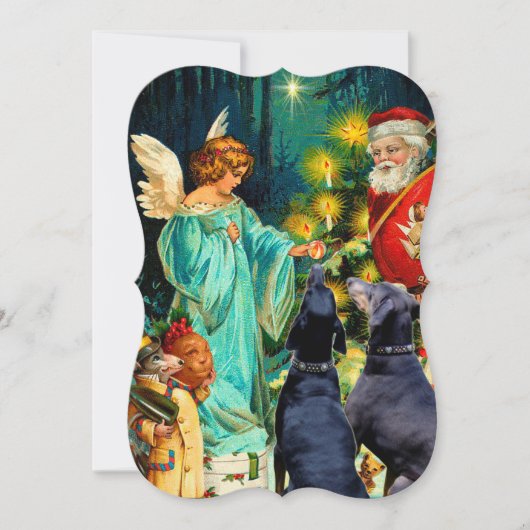 おもしろいクリスマスドッグヴィンテージカード シーズンカード (正面)