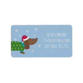 おもしろいクリスマスドッグ差出人住所ラベル ラベル