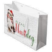 おもしろいクリスマスノミNavidogオーストラリア羊飼い ラージペーパーバッグ (正面アングル)