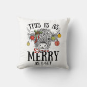 おもしろいクリスマスハイランド牛 クッション (正面)