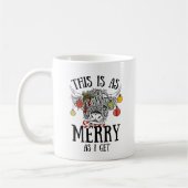 おもしろいクリスマスハイランド牛 コーヒーマグカップ (左)