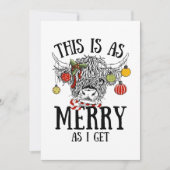 おもしろいクリスマスハイランド牛 シーズンカード (正面)