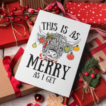 おもしろいクリスマスハイランド牛