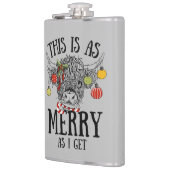 おもしろいクリスマスハイランド牛 フラスク (左)