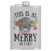 おもしろいクリスマスハイランド牛 フラスク (正面)