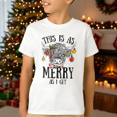 おもしろいクリスマスハイランド牛 Tシャツ