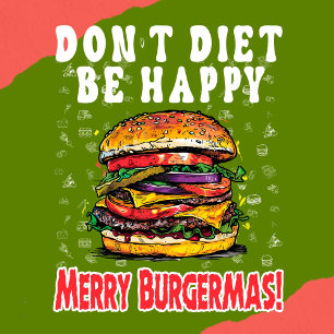 おもしろいクリスマスハンバーガーデザインTシャツ Tシャツ