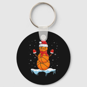 おもしろいクリスマスバスケットボールサンタ雪だるま キーホルダー