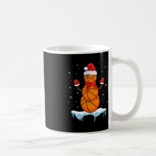 おもしろいクリスマスバスケットボールサンタ雪だるま コーヒーマグカップ