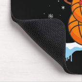 おもしろいクリスマスバスケットボールサンタ雪だるま マウスパッド (コーナー)