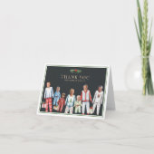 おもしろいクリスマスパジャマファミリーサンキューカード サンキューカード (正面)