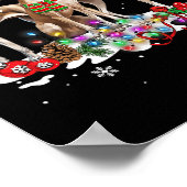 おもしろいクリスマスパジャマ犬 ポスター (角)