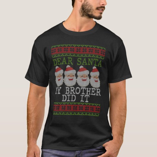 おもしろいクリスマスパジャマ親愛サンタ Tシャツ (正面)