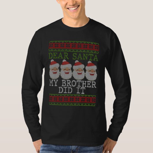 おもしろいクリスマスパジャマ親愛サンタ Tシャツ (正面)
