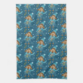 おもしろいクリスマスパップパターンホリデーキッチンタオル キッチンタオル (縦)