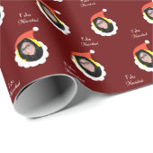 おもしろいクリスマスパーソナライズされたフォト顔スペインの ラッピングペーパー (ロールコーナー)