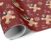 おもしろいクリスマスパーソナライズされたフォト顔スペインの ラッピングペーパー (ロールコーナー)