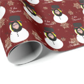 おもしろいクリスマスパーソナライズされたフォト顔スペインの ラッピングペーパー (ロールコーナー)