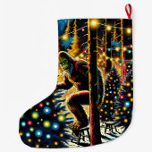 おもしろいクリスマスパーソナライズされた ラージクリスマスストッキング (裏面)